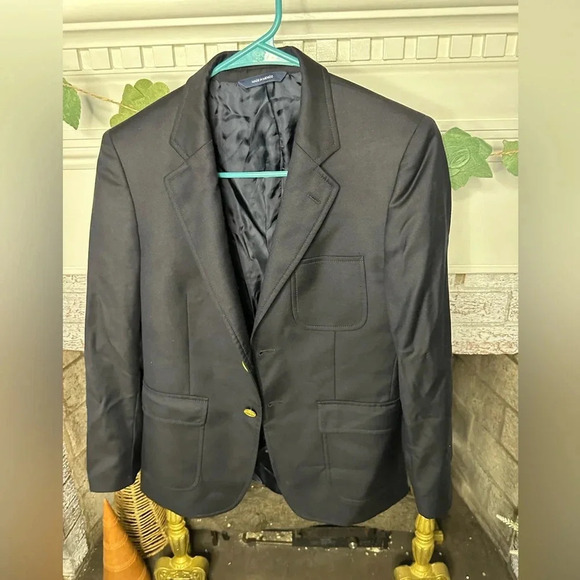 Brooks Brothers boys size 14 100% wool black suit jacket gold buttons formal - Picture 1 of 7